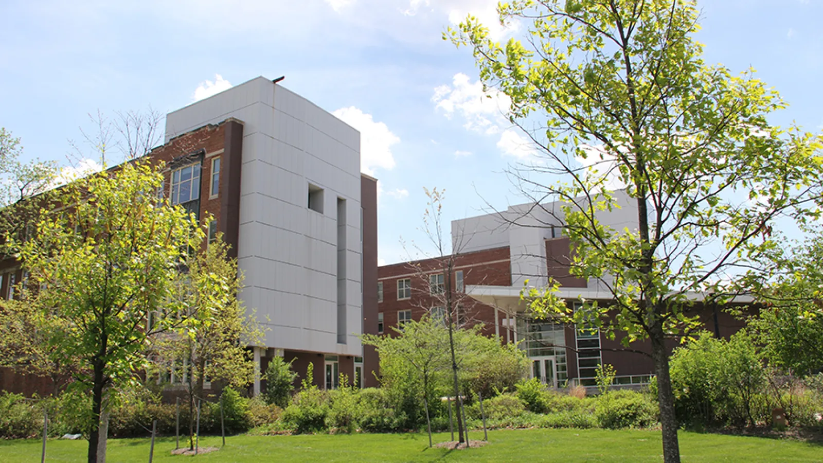 Jennings Hall in Spring with Trees